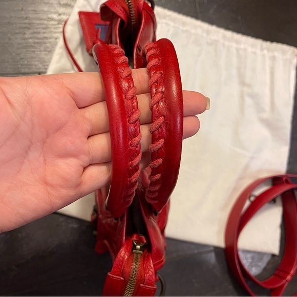 Authentic BALENCIAGA red mini city bag leather women - Picture 7 of 12